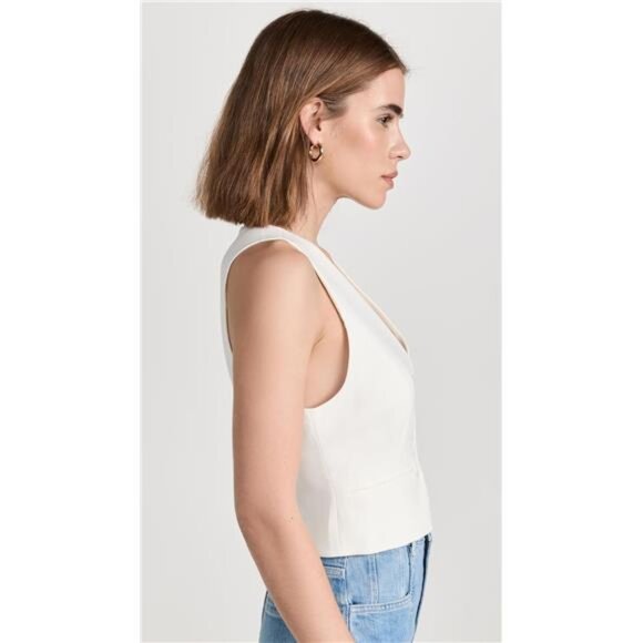Favorite Daughter The Favorite Vest Ivory Scandi Off Duty Cropped Women's - Picture 11 of 14
